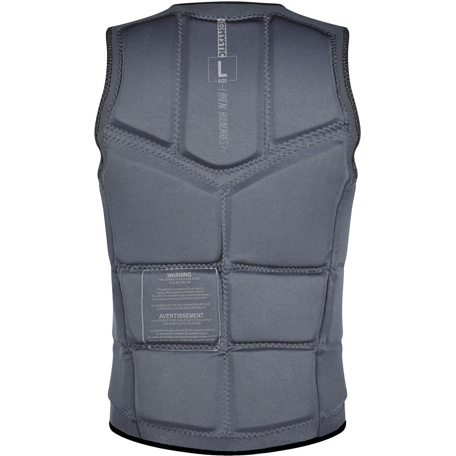  Mystic BRAND Wake Boarding Front-Zip Impact Vest - Black