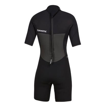  Mystic Womens Brand 3/2mm Back-Zip Flatlock Shorty Wetsuit - Black