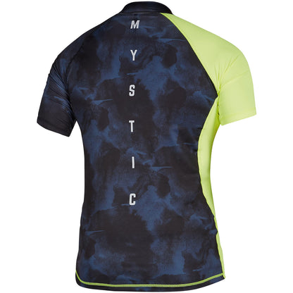  Mystic Crossfire Shortsleeve Rash Vest - Navy/Lime