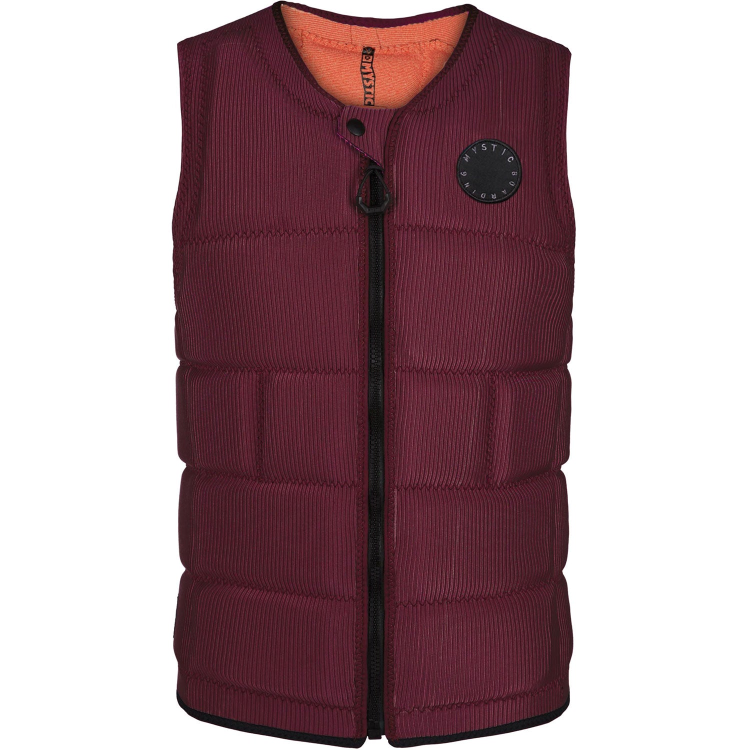  Mystic DOM Wake Boarding Front-Zip Impact Vest - Oxblood Red