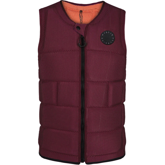  Mystic DOM Wake Boarding Front-Zip Impact Vest - Oxblood Red