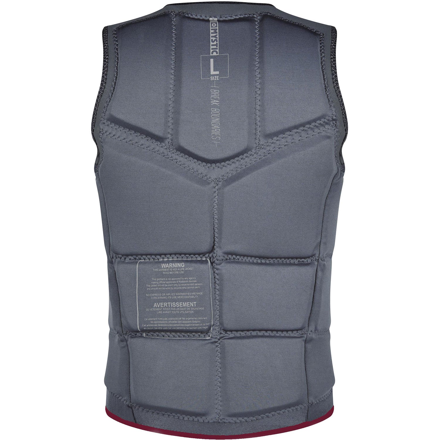  Mystic STAR Wake Boarding Front-Zip Impact Vest - Oxblood Red