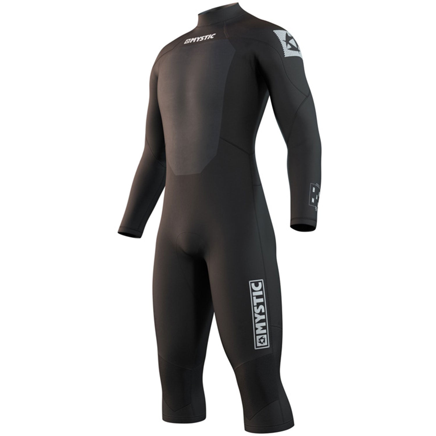  Mystic Brand 3/2mm Back-Zip Shortleg Flatlock Wetsuit - Black