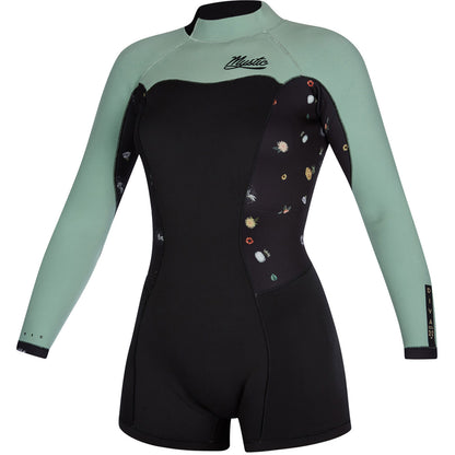  Mystic Womens Diva 2/2mm B-Zip Longarm Shorty Wetsuit - Black