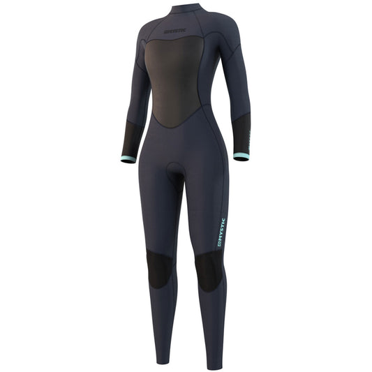  Mystic Womens Brand 3/2mm Back-Zip Flatlock Wetsuit - Night Blue