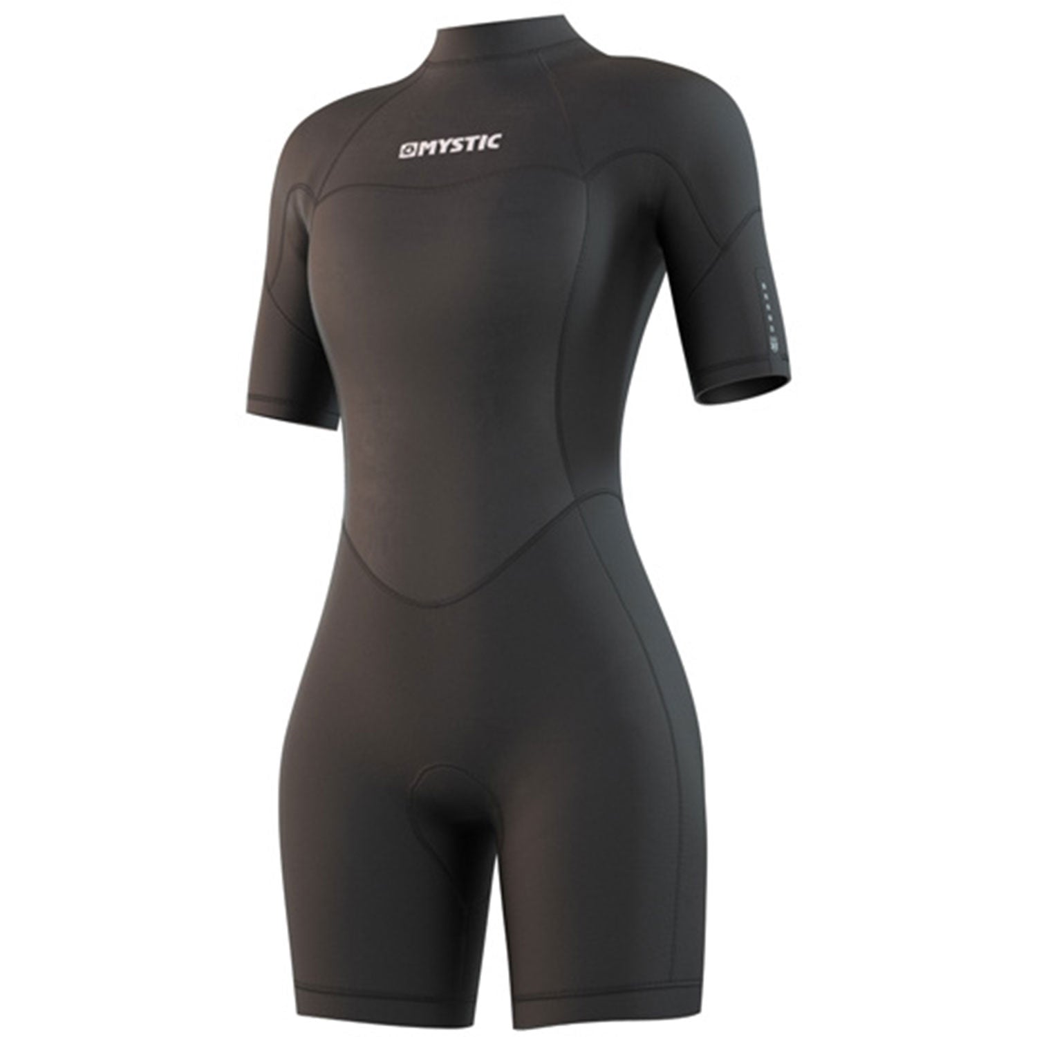  Mystic Womens Brand 3/2mm Back-Zip Flatlock Shorty Wetsuit - Black