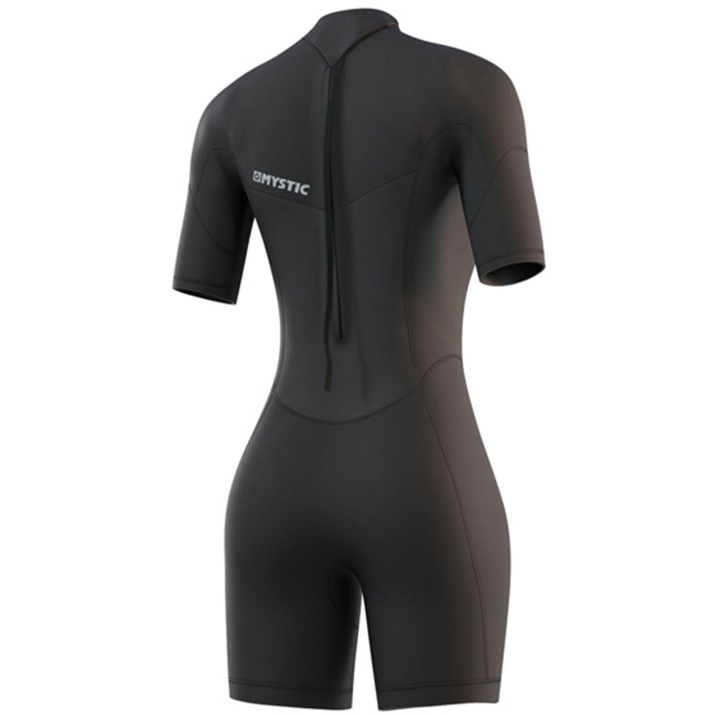  Mystic Womens Brand 3/2mm Back-Zip Flatlock Shorty Wetsuit - Black