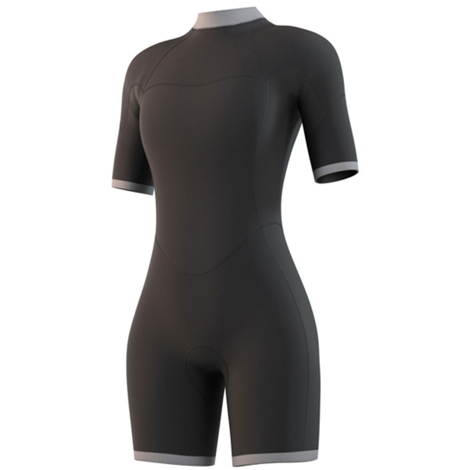  Mystic Womens Brand 3/2mm Back-Zip Flatlock Shorty Wetsuit - Black