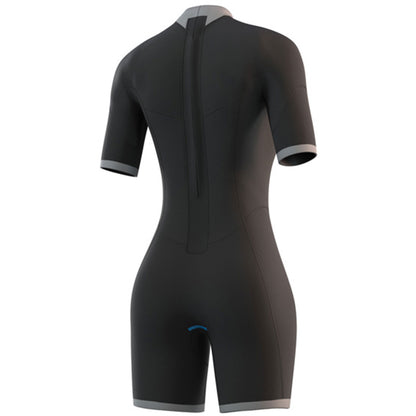  Mystic Womens Brand 3/2mm Back-Zip Flatlock Shorty Wetsuit - Black