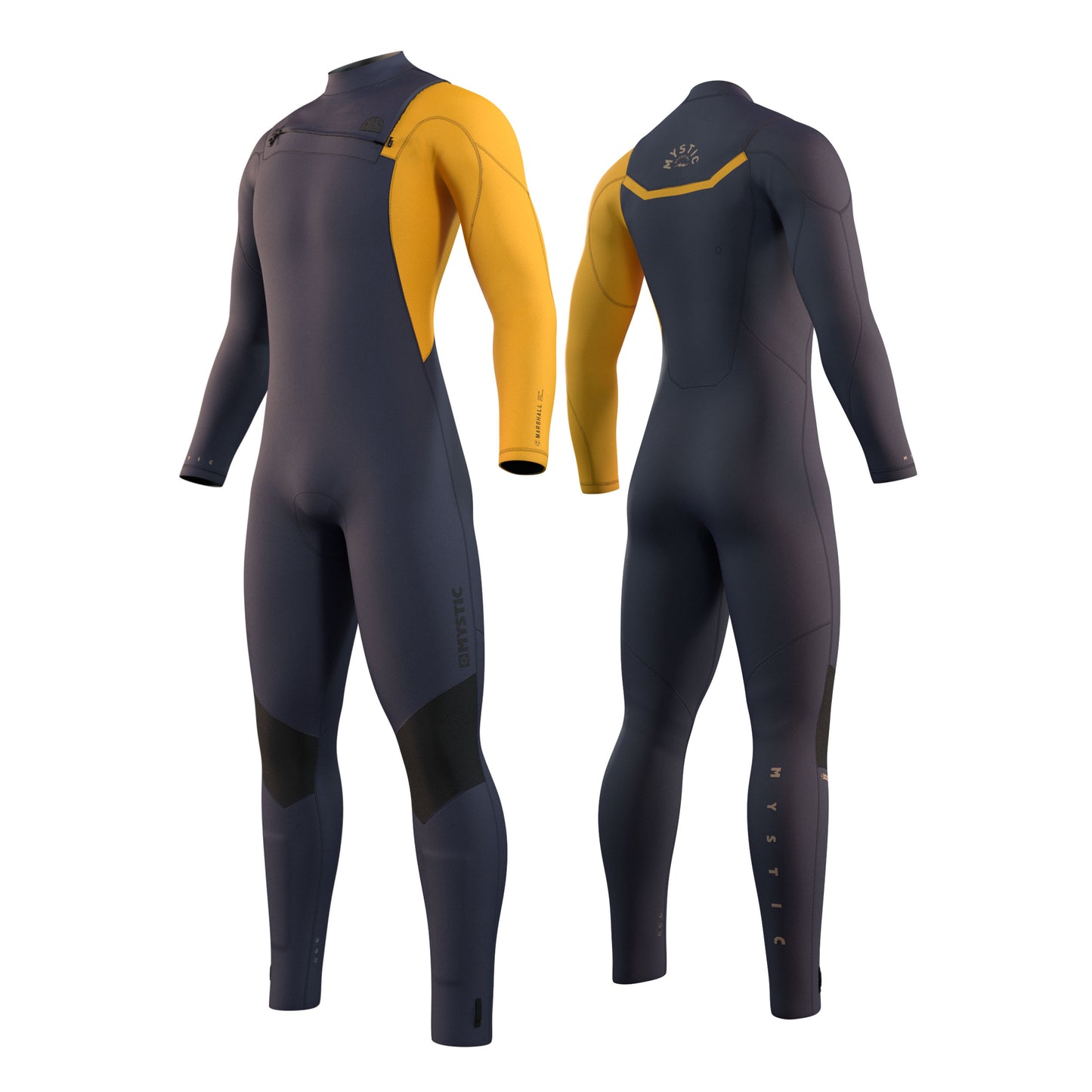  Mystic MARSHALL 3/2 GBS Front Zip Wetsuit - Mustard/Blue