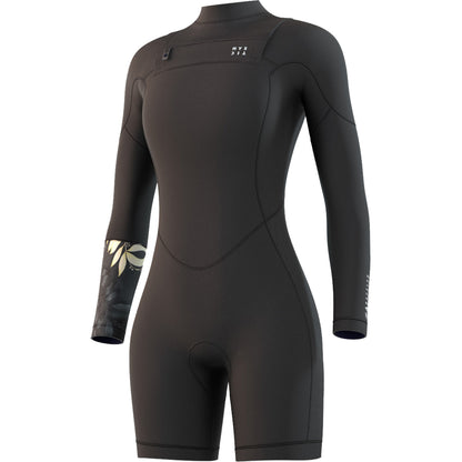  Mystic Womens Dazzled 3/2 Longarm Shorty Wetsuit - Black