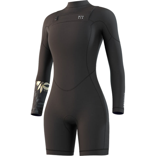 Mystic Womens Dazzled 3/2 Longarm Shorty Wetsuit - Black