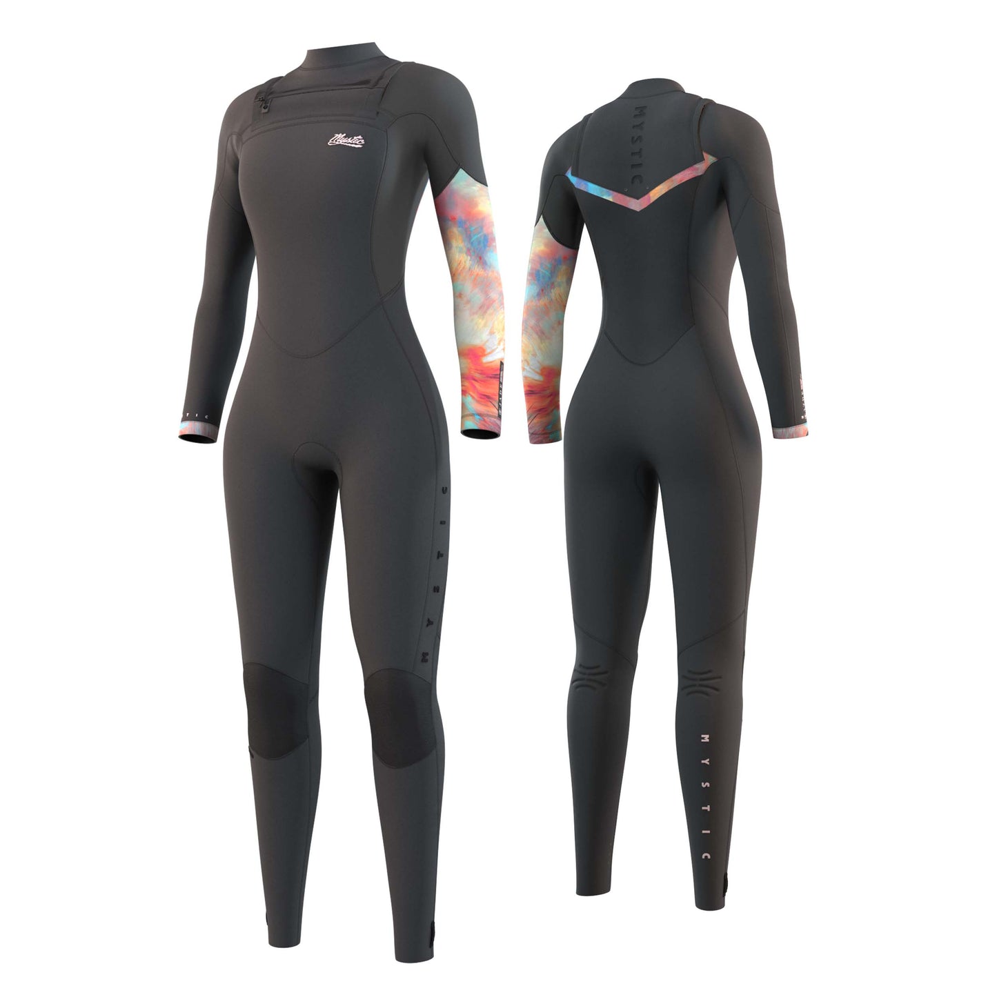  Mystic Womens Jayde 3/2mm Chest-Zip Wetsuit - Grey
