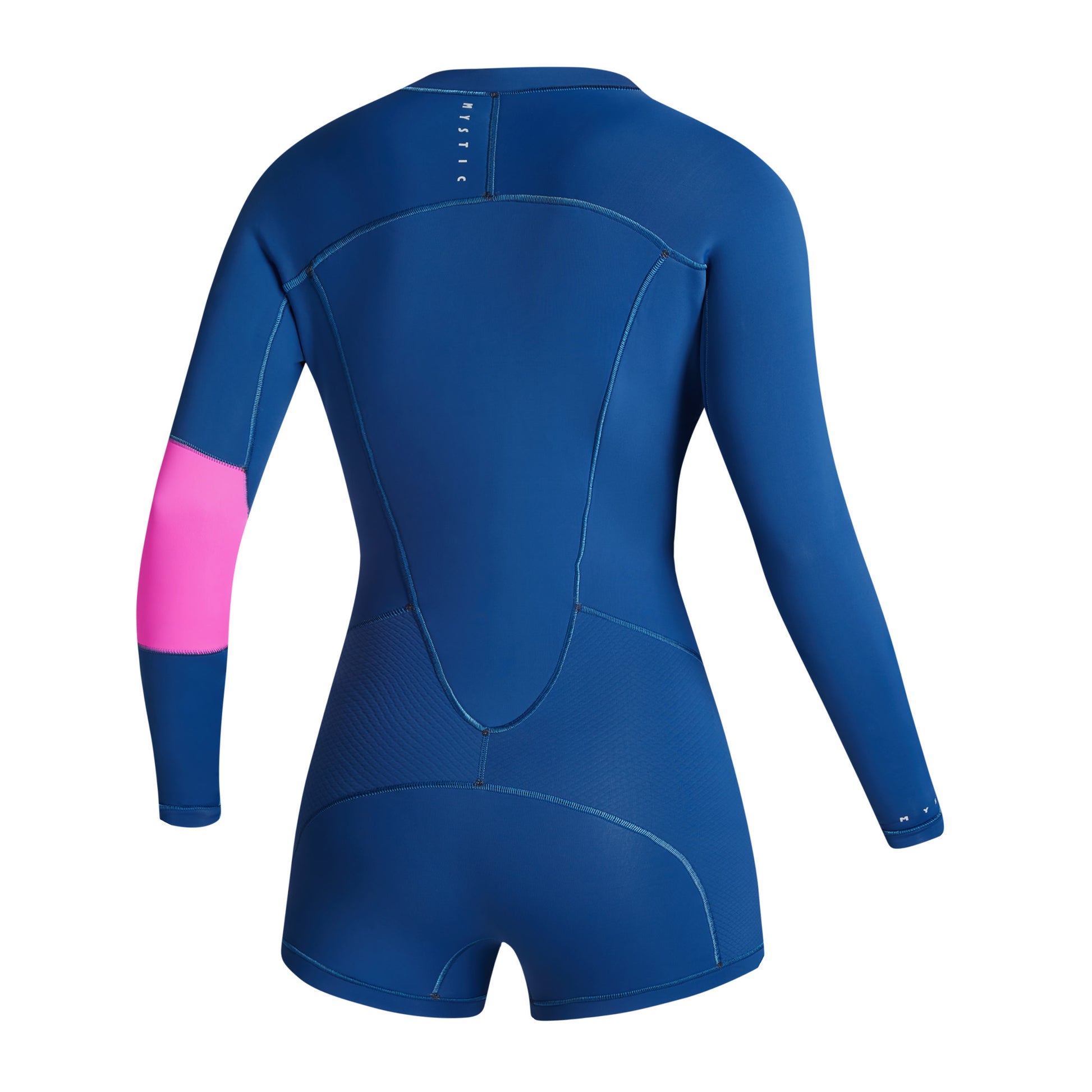  Mystic Womens Lunar 2/2mm Front-Zip Longarm Shorty Wetsuit - Summer Blue