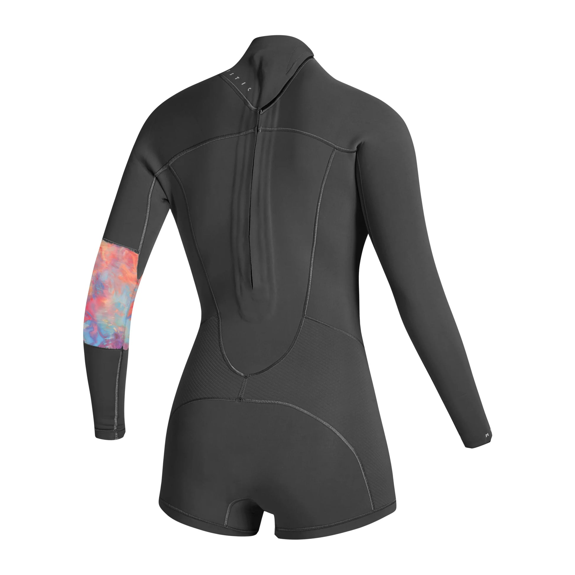  Mystic Womens Lunar 2/2mm Back-Zip Longarm Shorty Wetsuit - Dark Grey