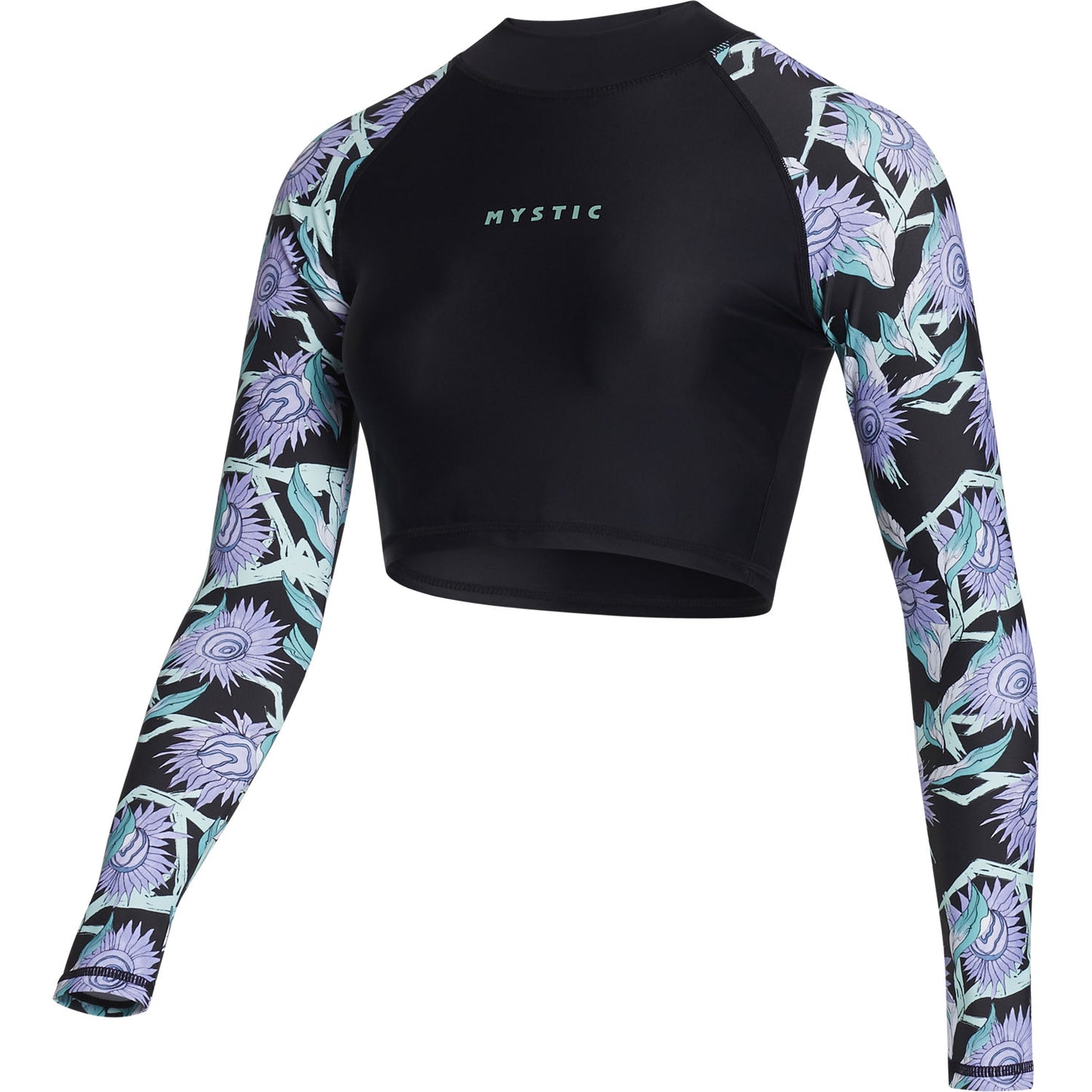  Mystic Womens Jayde Long Crop Rashvest - Black