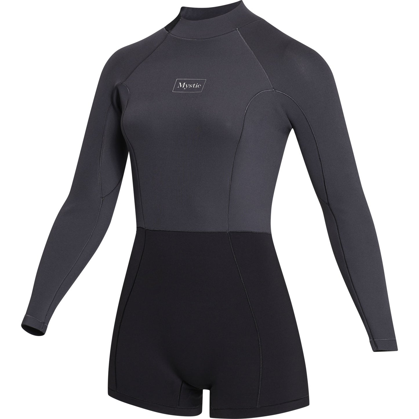  Mystic Womens Lunar 2/2mm Back-Zip Longarm Shorty Wetsuit - Black