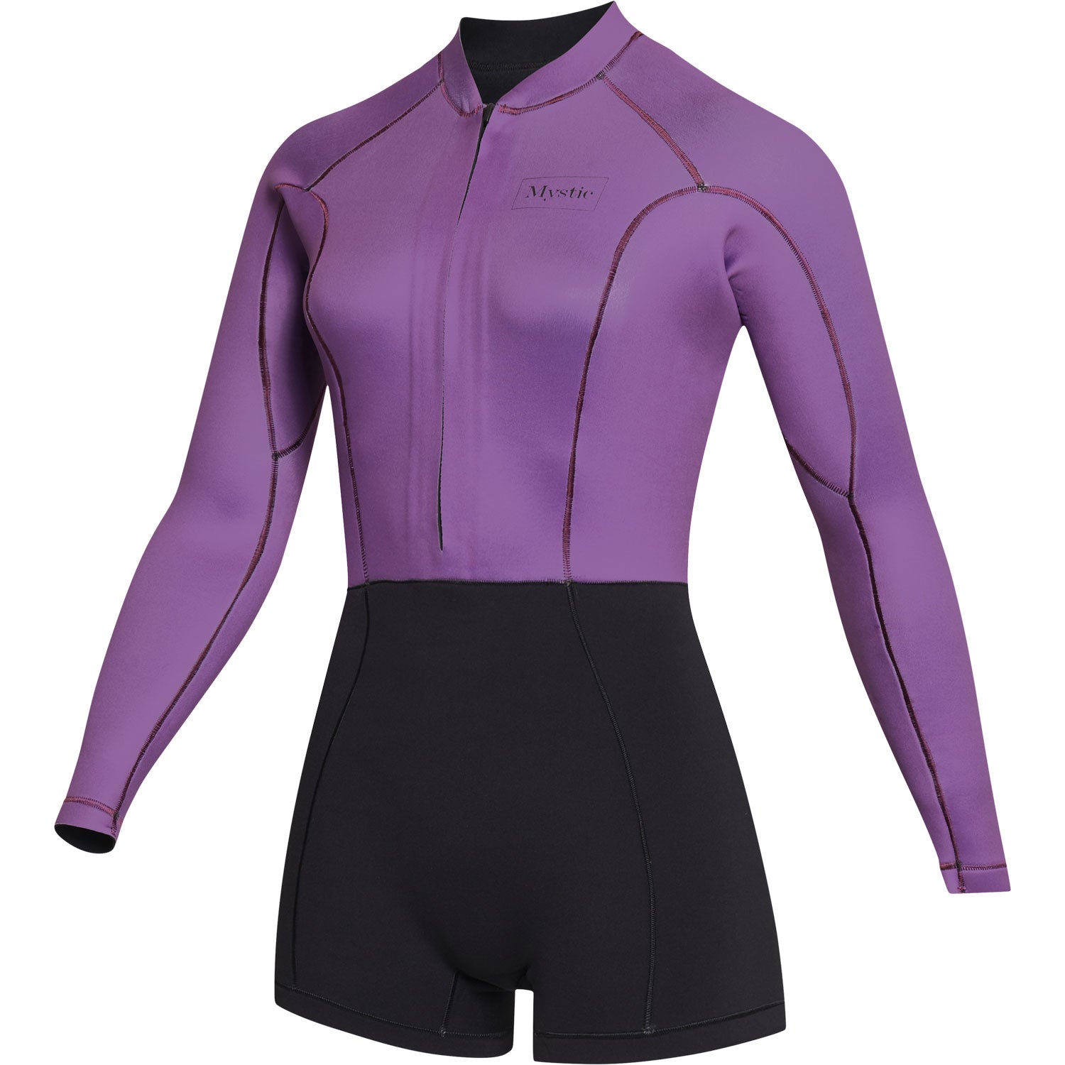 Mystic Womens Lunar 2/2mm Front-Zip Longarm Shorty Wetsuit - Sunset