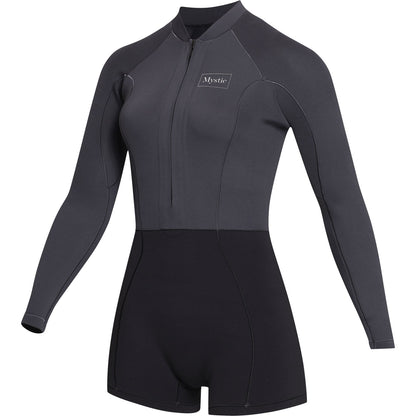  Mystic Womens Lunar 2/2mm Front-Zip Longarm Shorty Wetsuit - Black