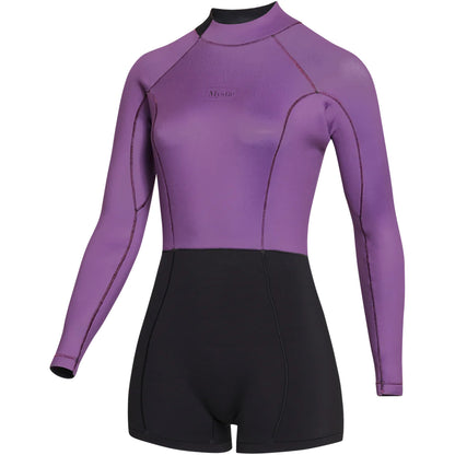  Mystic Womens Lunar 2/2mm Back-Zip Longarm Shorty Wetsuit - Sunset