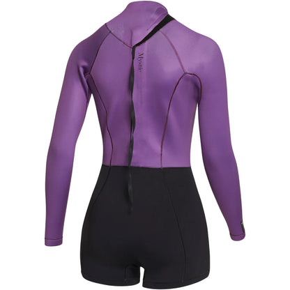  Mystic Womens Lunar 2/2mm Back-Zip Longarm Shorty Wetsuit - Sunset