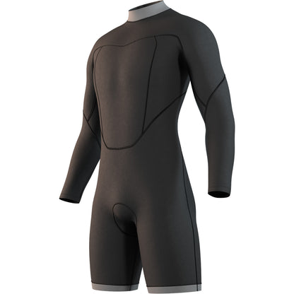  Mystic BRAND 3/2mm Back-Zip Long Arm Shorty Wetsuit - Black