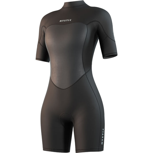  Mystic Womens Brand 3/2mm Back-Zip Shortty Wetsuit - Black