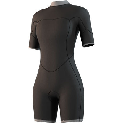  Mystic Womens Brand 3/2mm Back-Zip Shortty Wetsuit - Dark Olive