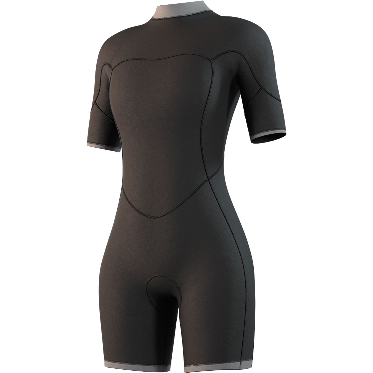  Mystic Womens Brand 3/2mm Back-Zip Shortty Wetsuit - Black