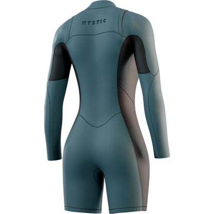  Mystic Womens HAVEN 3/2 Front-Zip Longarm Shorty Wetsuit- Teal