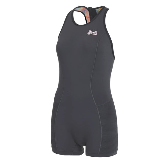  Mystic Womens Lunar 2/2 GBS Back-Zip Short John Wetsuit - Dark Grey