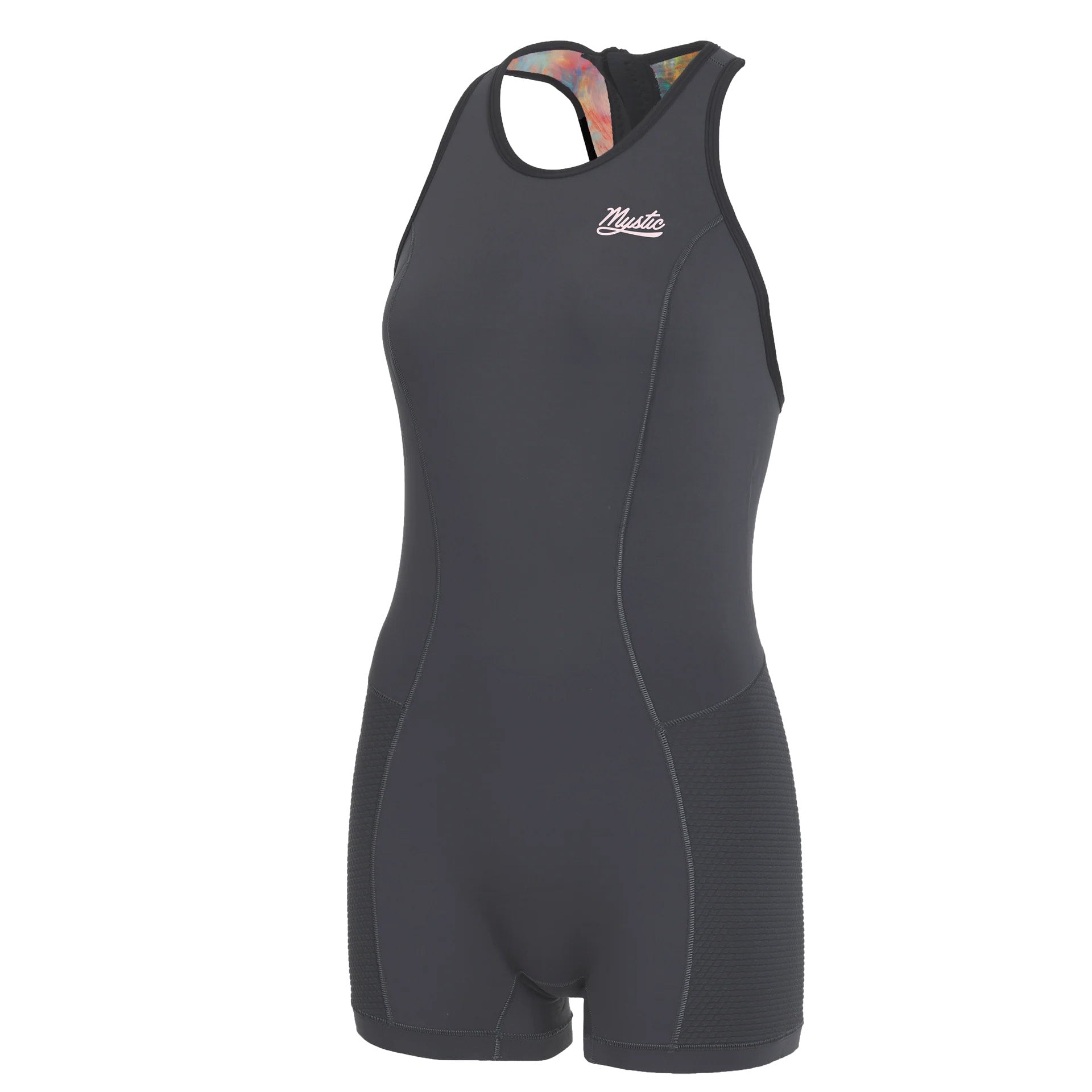  Mystic Womens Lunar 2/2 GBS Back-Zip Short John Wetsuit - Dark Grey