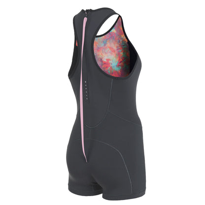  Mystic Womens Lunar 2/2 GBS Back-Zip Short John Wetsuit - Dark Grey