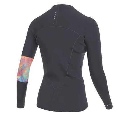  Mystic Womens Lunar 2 GBS Long Sleeve Vest Neoprene Rashvest - Dark Grey