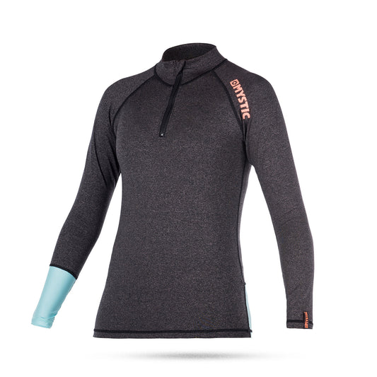  Mystic Womens Diva Long Sleeve Rash Vest - Mint