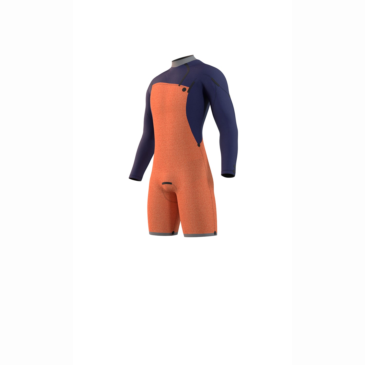 Mystic Marshall 3/2 GBS Front-Zip Longarm Shorty Wetsuit - Blue / Mustard
