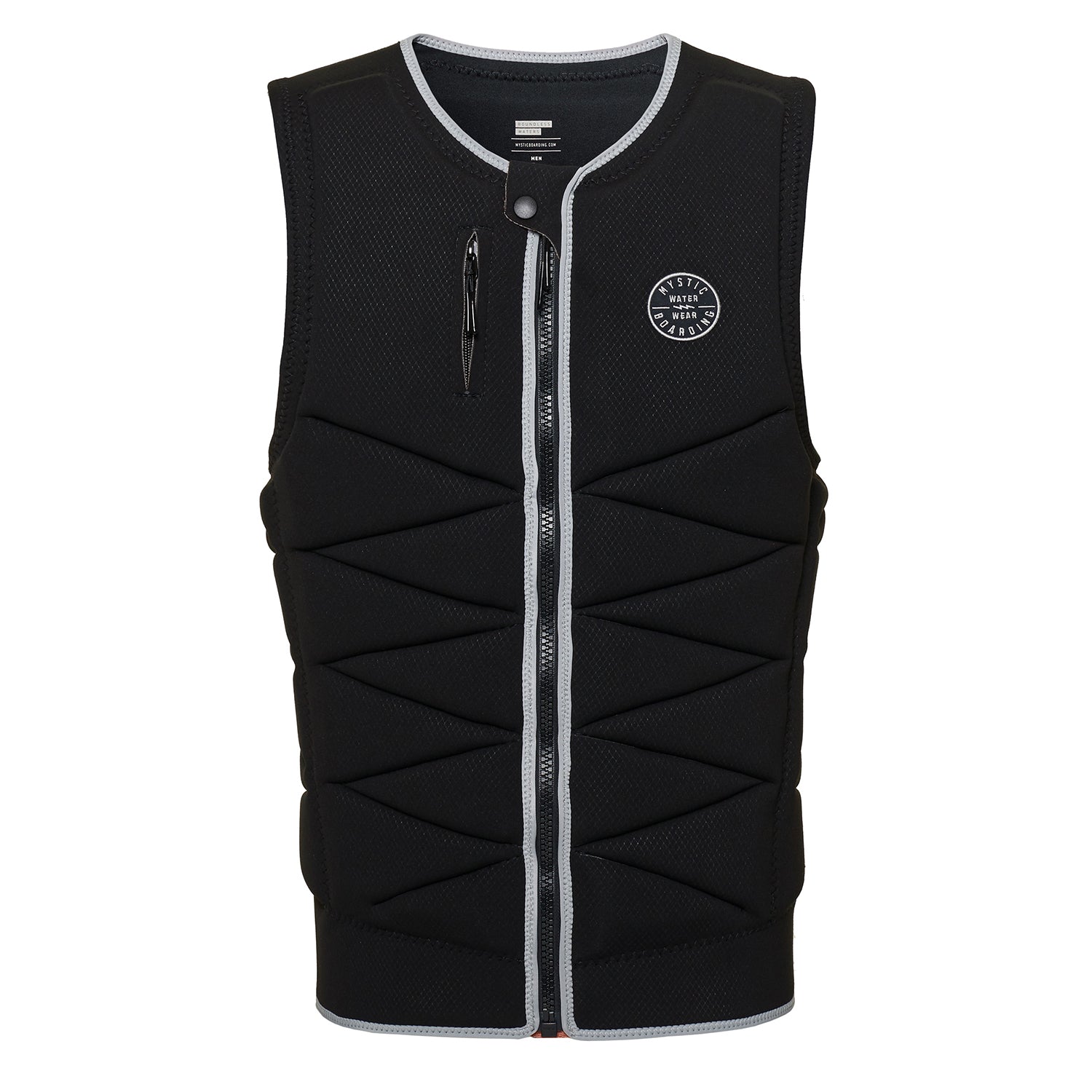 Mystic Outlaw Wake Boarding Front-Zip Impact Vest - Black