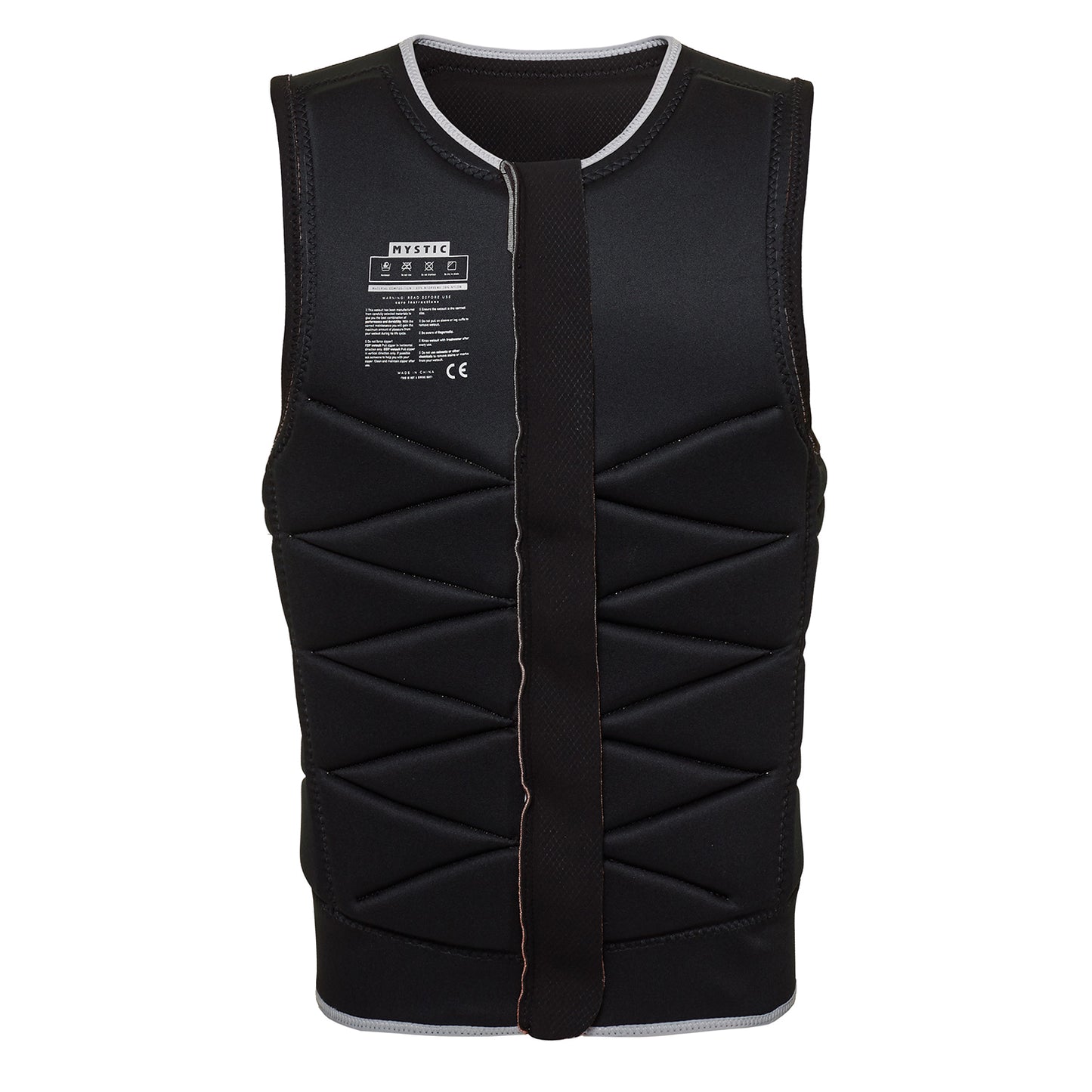  Mystic Outlaw Wake Boarding Front-Zip Impact Vest - Black