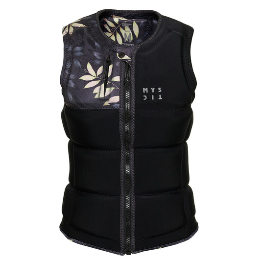  Mystic Womens Dazzled Wake Boarding Front-Zip Impact Vest - Black