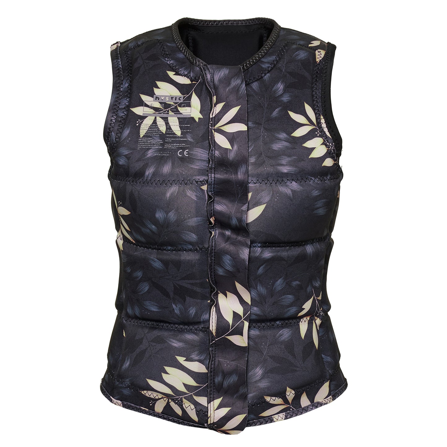  Mystic Womens Dazzled Wake Boarding Front-Zip Impact Vest - Black