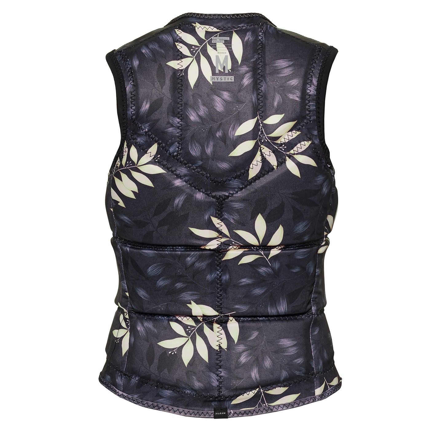  Mystic Womens Dazzled Wake Boarding Front-Zip Impact Vest - Black