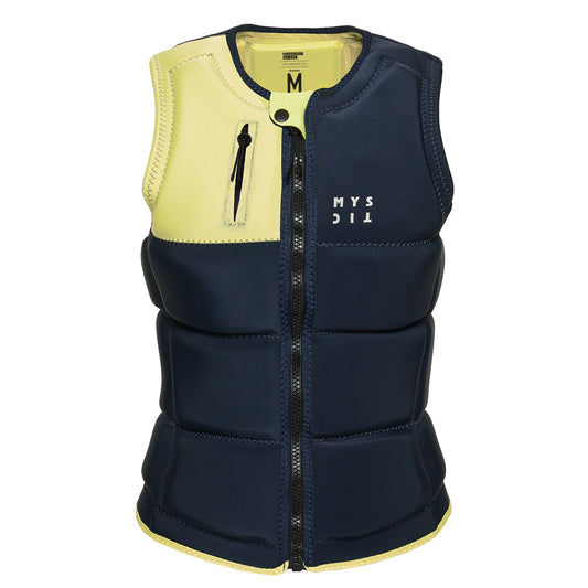  Mystic Womens Dazzled Wake Boarding Front-Zip Impact Vest - Night Blue