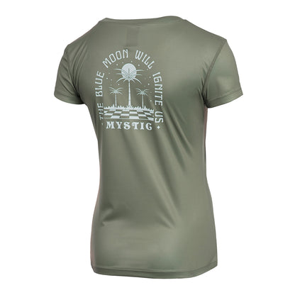  Mystic Womens Ignite Short-Sleeve Rashvest - Olive Green
